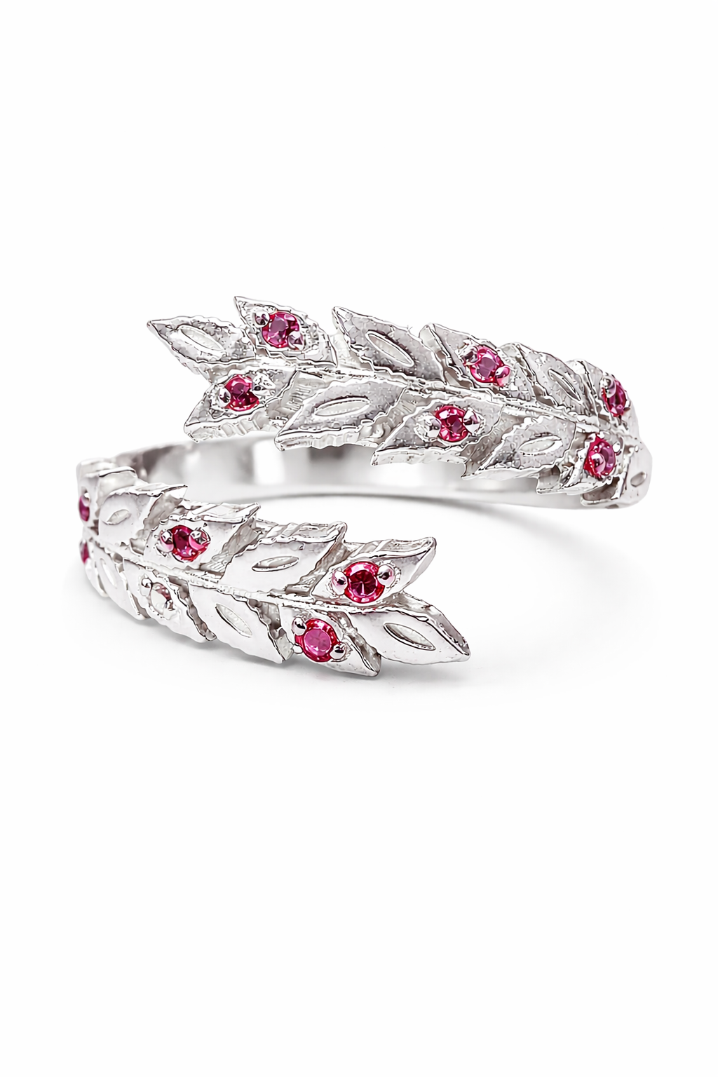 Anello Corona d’Alloro Contrarié – Argento 925 con Zirconi (Regolabile)