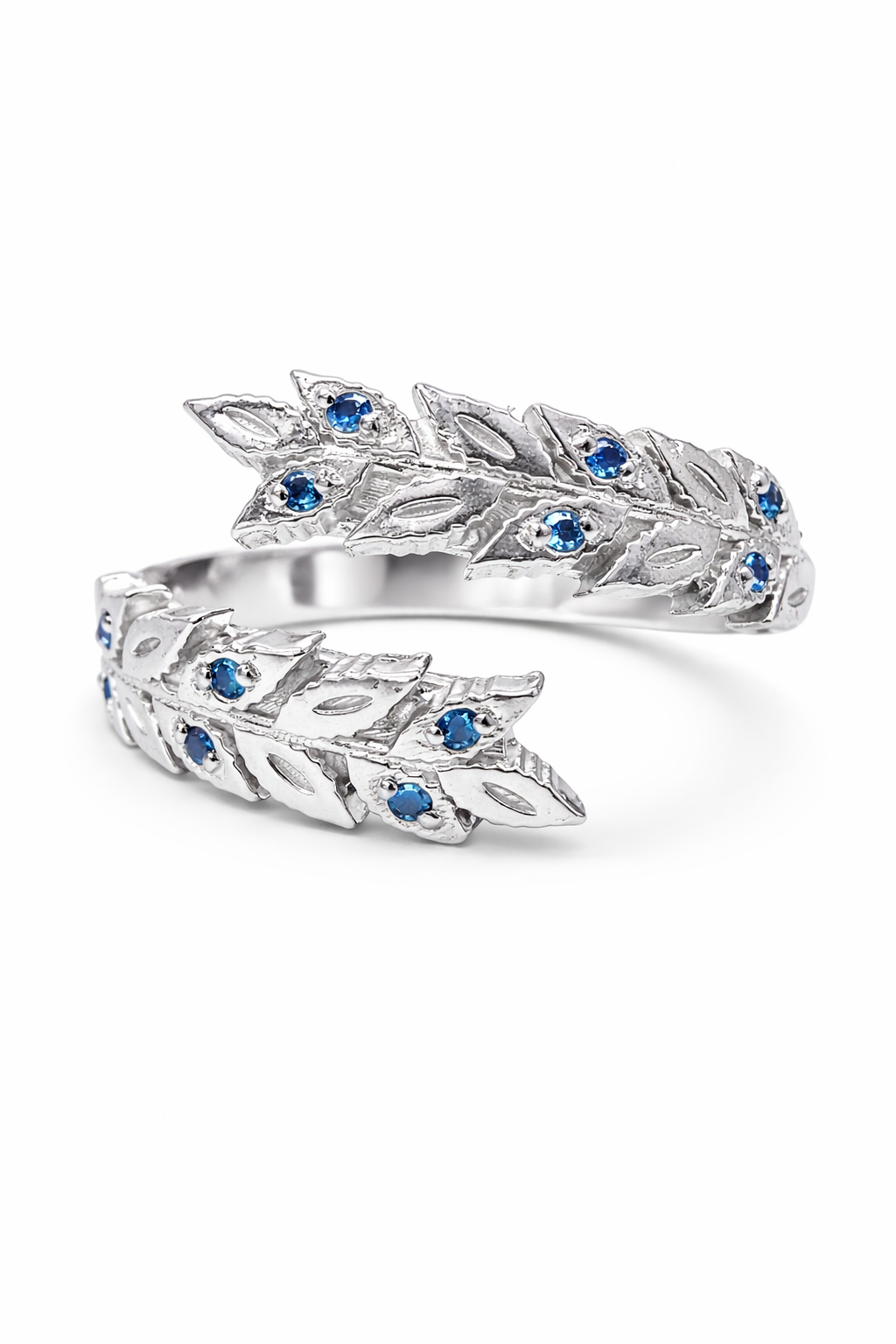 Anello Corona d’Alloro Contrarié – Argento 925 con Zirconi (Regolabile)