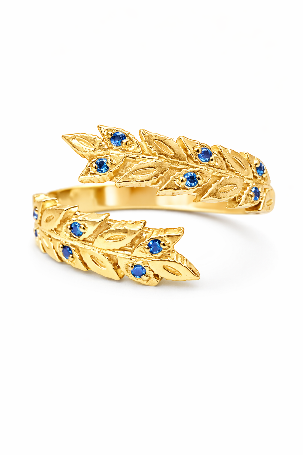 Anello Corona d’Alloro Contrarié – Argento 925 con Zirconi (Regolabile)